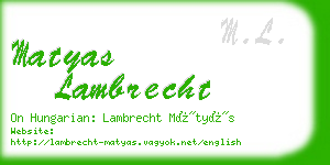 matyas lambrecht business card